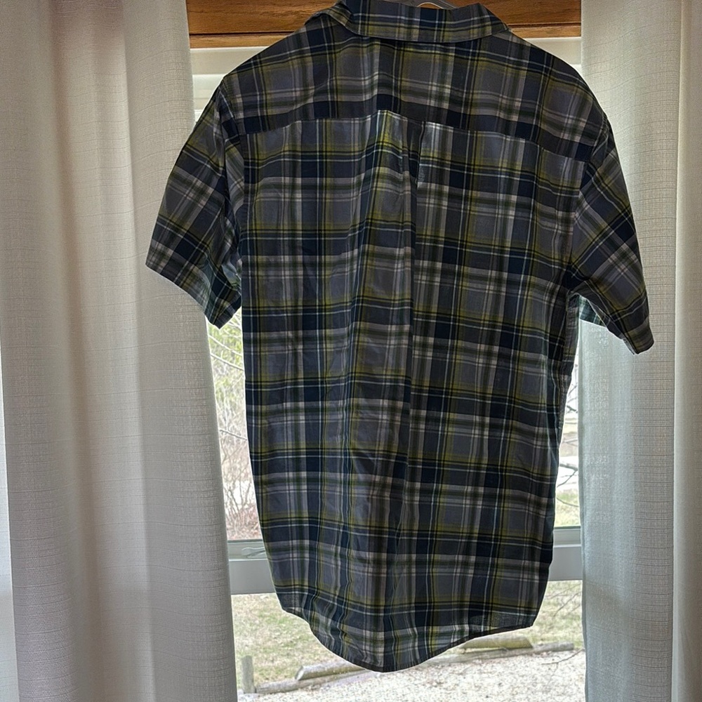 Plaid Short Sleeve Shirt - Green and Blue - Picture 3 of 4